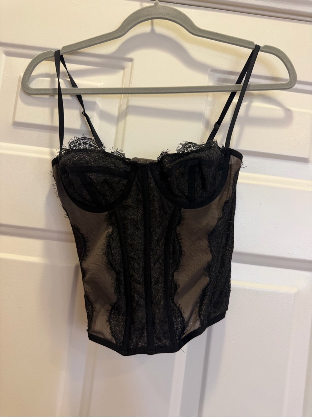 Urban Outfitters Black Lace Bustier Top